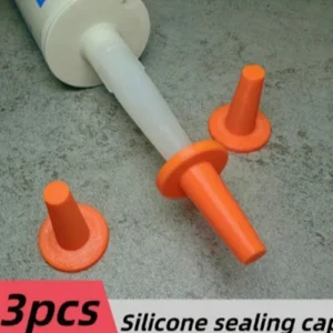 3Pcs Caulk Caps, Reusable Glue Nozzle Sealing Covers, Red Caulk Savers